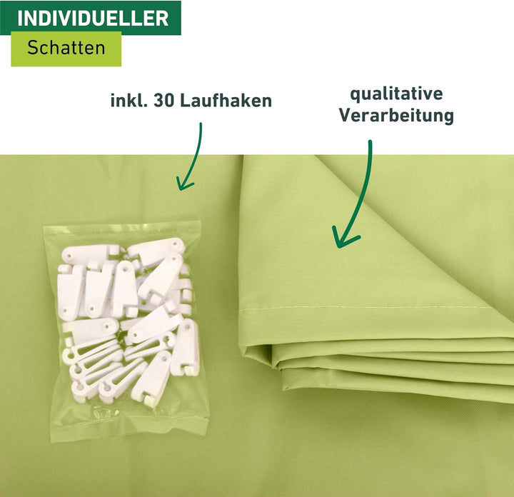 Windhager Sonnensegel für Seilspanntechnik, Wintergarten und Terrassen Beschattung, Seilspannmarkise