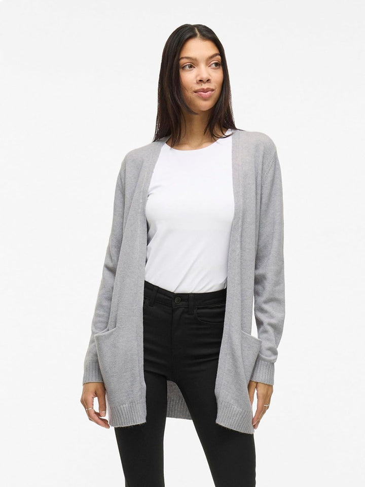 Vila Female Strickjacke VIRIL Basic Strick XS Light Grey Melange, XS Light Grey Melange