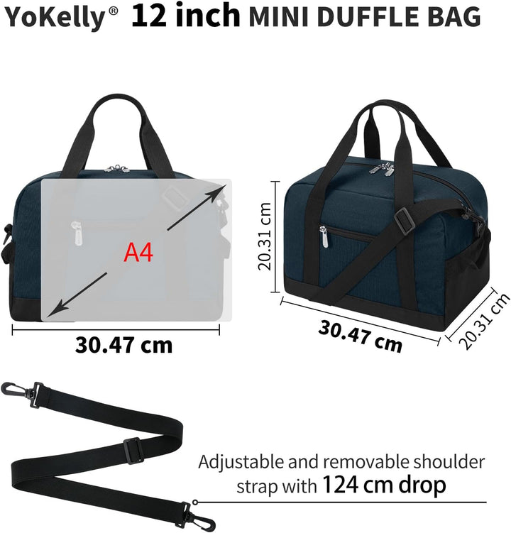 Sporttasche klein, Reisetasche 12L Mini Handgepäck Tasche für Weekender, Fitnesstasche 30x20x25cm-Na
