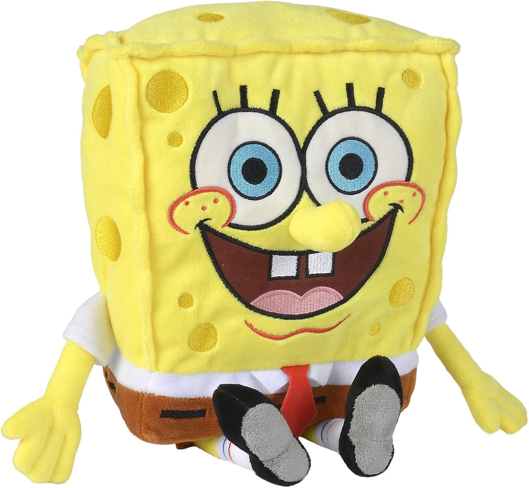 Simba 109491000 - Spongebob Schwammkopf Plüsch 35cm, Plüschfigur mit recyceltem Füllmaterial, ab den