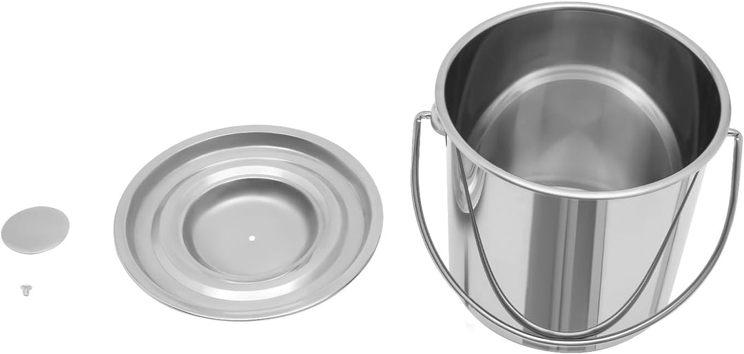 6L Edelstahl-Kücheneimer mit Deckel, Milchkanne mit Grossem Fassungsvermögen Versiegeltem – Verstärk