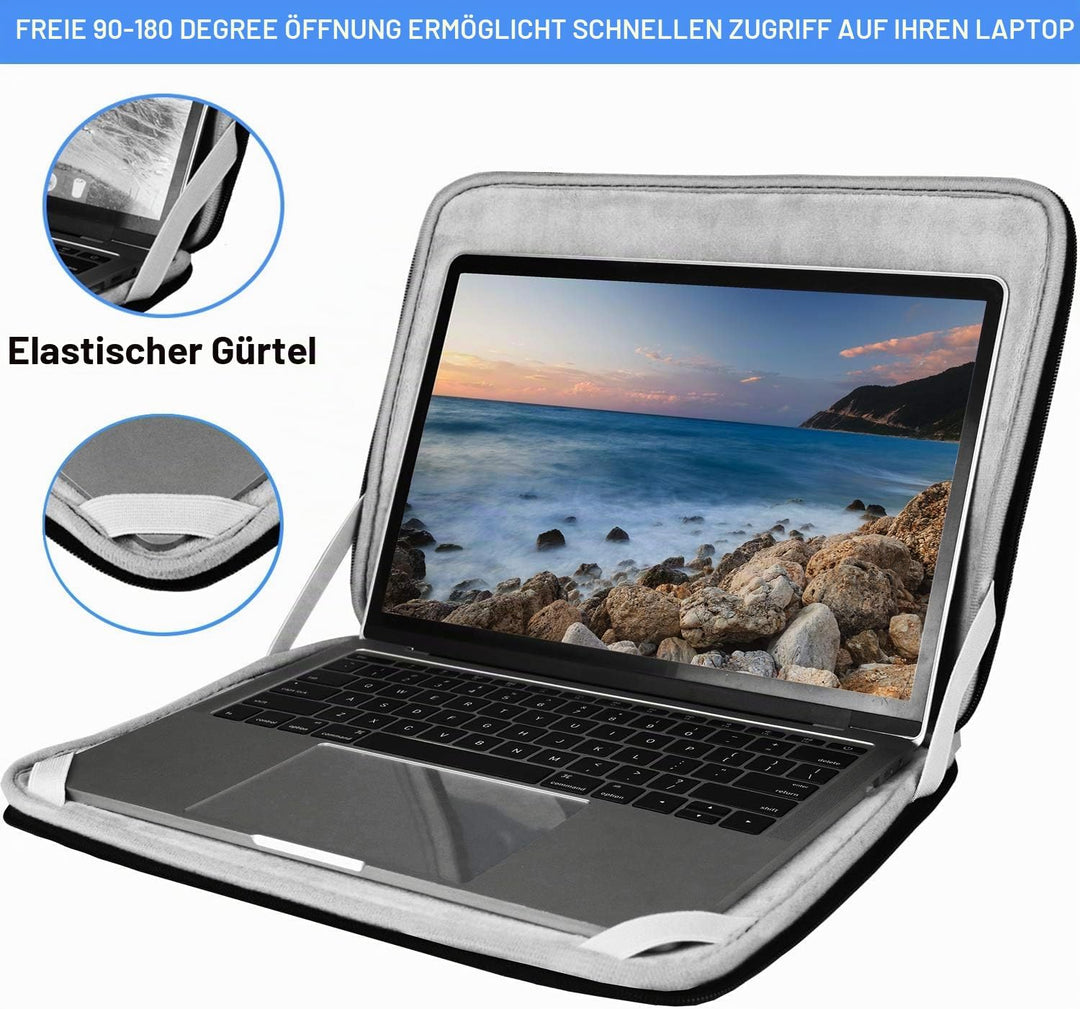 Laptop-Hülle 15,6 Zoll (39,6 cm), langlebig, stossfest, Schutzhülle, Klapptasche, Aktentasche, Trage