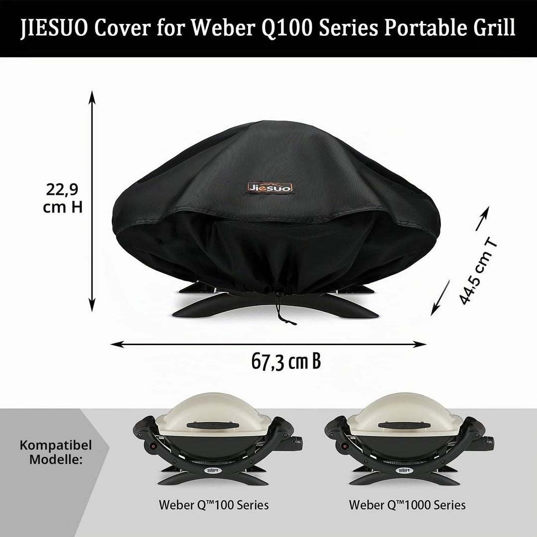 7111 Grill Abdeckhaube für Weber Q1200, Q1000 und Q100 Serie Grillabdeckung Wetterfest, Q100