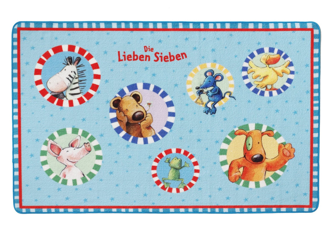 Die Lieben Sieben Kinderteppich, Blau 100 x 160 cm Blau, 100 x 160 cm Blau