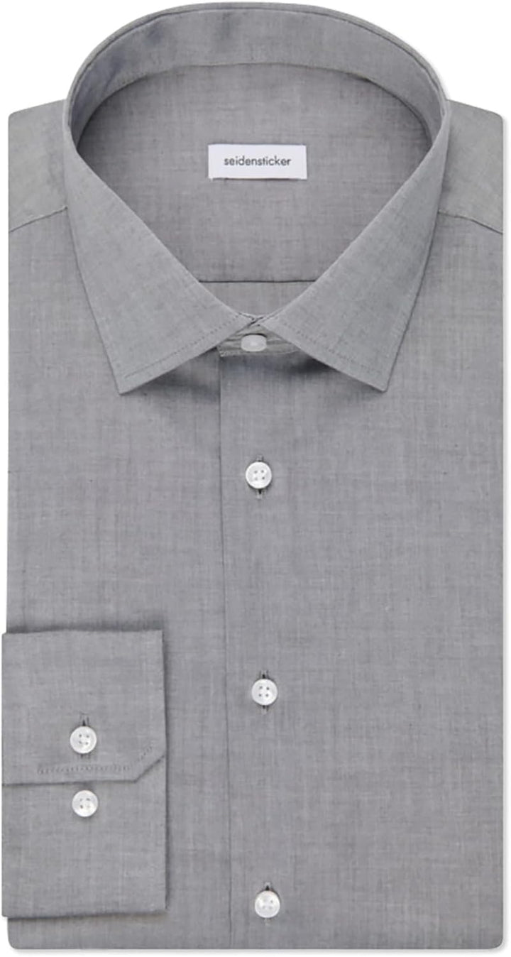 Seidensticker Herren Slim Fit Bügelfrei Business Kent Langarm Businesshemd 42 Dunkelgrau, 42 Dunkelg