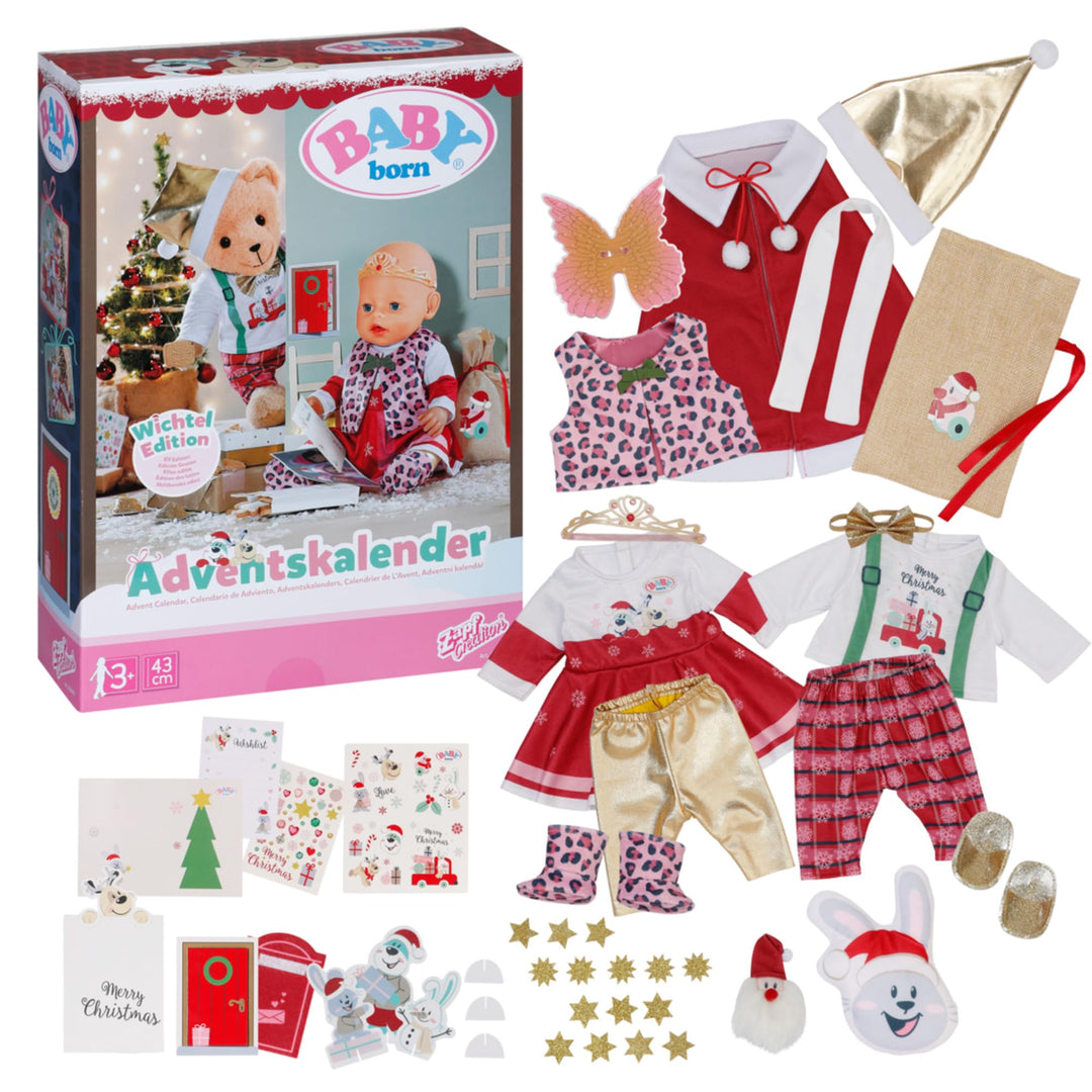 BABY born Adventskalender mit 24 Überraschungen, Puppenkleidung und Accessoires für 43 cm Puppen, 83