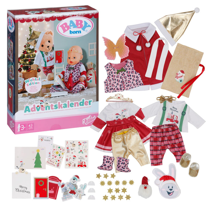 BABY born Adventskalender mit 24 Überraschungen, Puppenkleidung und Accessoires für 43 cm Puppen, 83
