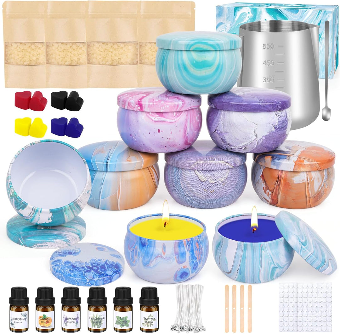 Kerzen Selber Machen Set,234 Pcs DIY Kerzenherstellung Kit,Duftkerze Geschenke Set mit 9 Dosen,500g