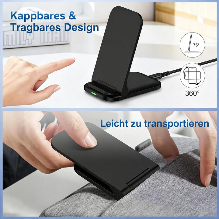 Fast Induktive Ladestation Samsung Wireless Charger Stand Faltbar für Google Pixel 10/9/8,15W Schnel