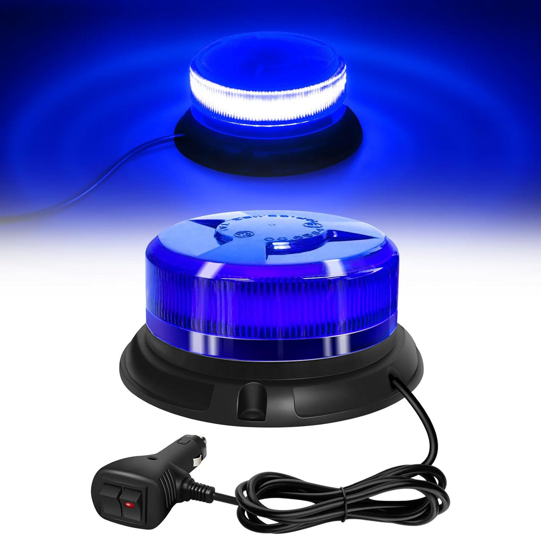 AnTom blaulicht rundumleuchte led 9 Blitzmuster 12V 24V Warnleuchte led magnet mit 3 Meters-Kabel fü