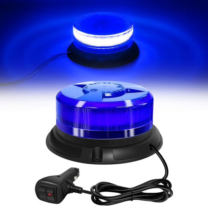 AnTom blaulicht rundumleuchte led 9 Blitzmuster 12V 24V Warnleuchte led magnet mit 3 Meters-Kabel fü