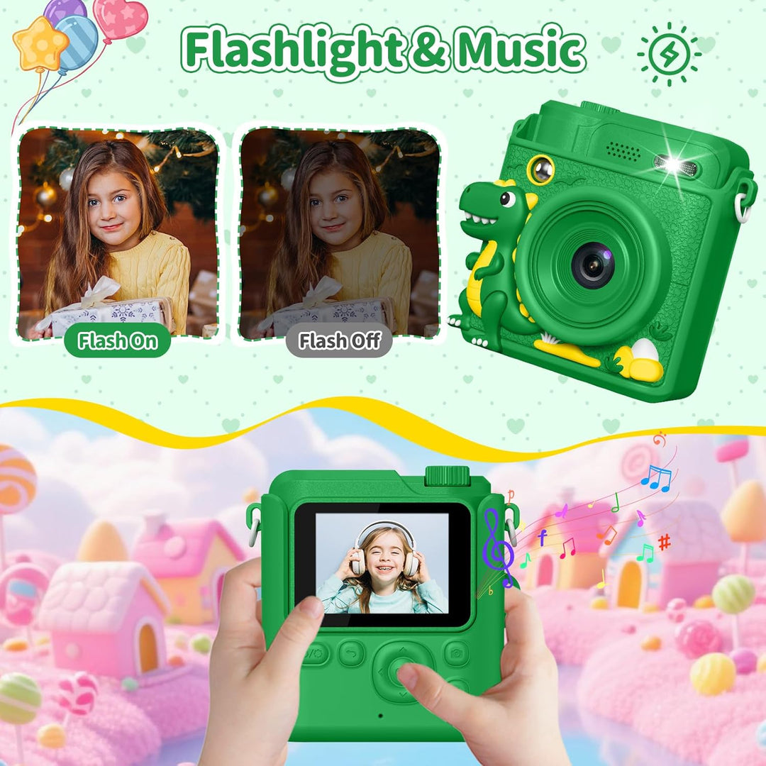 Gofunly Sofortbildkamera Kinder, 1080P HD Kinderkamera Sofortbildkamera mit 32GB Karte & DruckerPapi