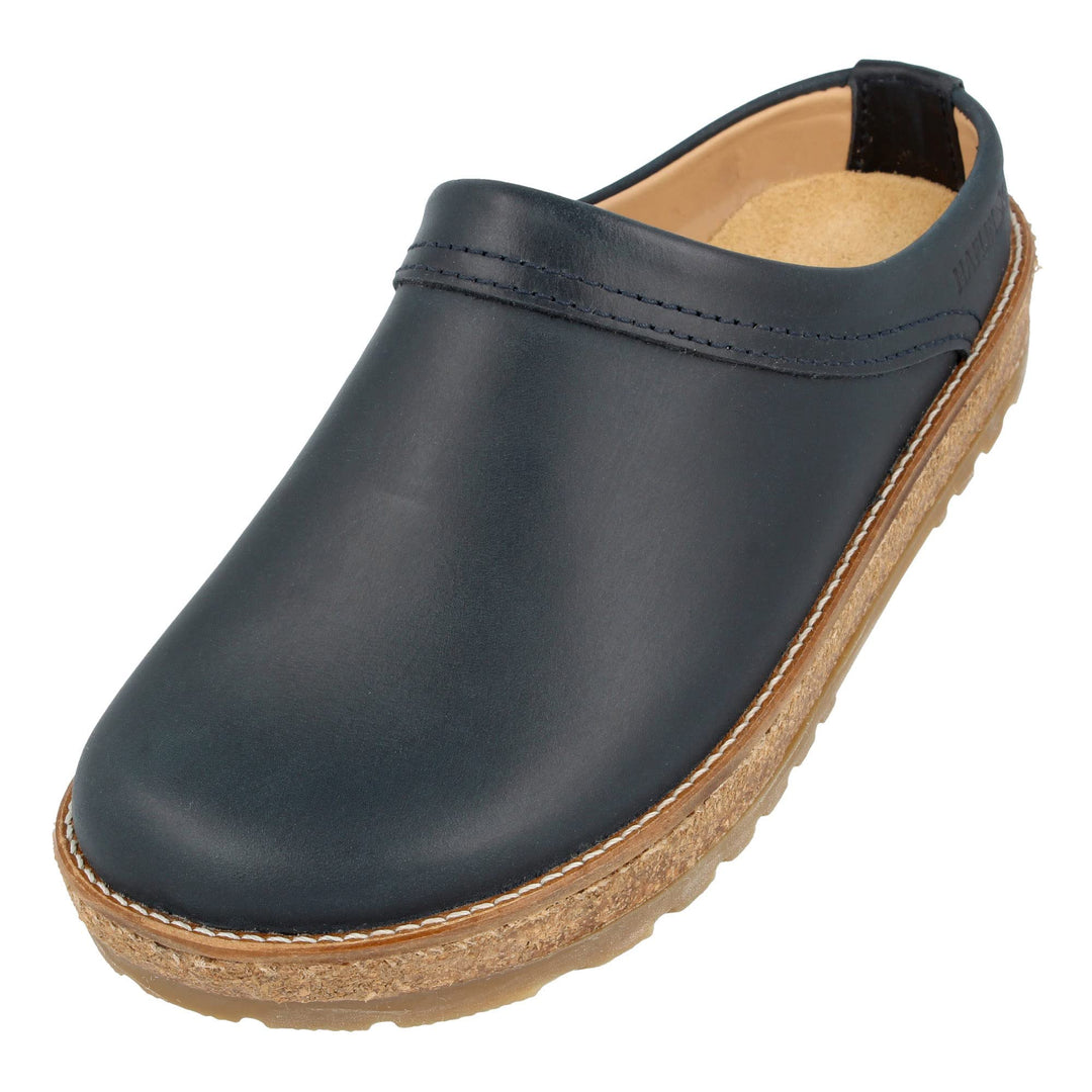 HAFLINGER Travel-Classic Eleganter Clog aus Leder mit Gummisohle (Navy 749), Gr. 36