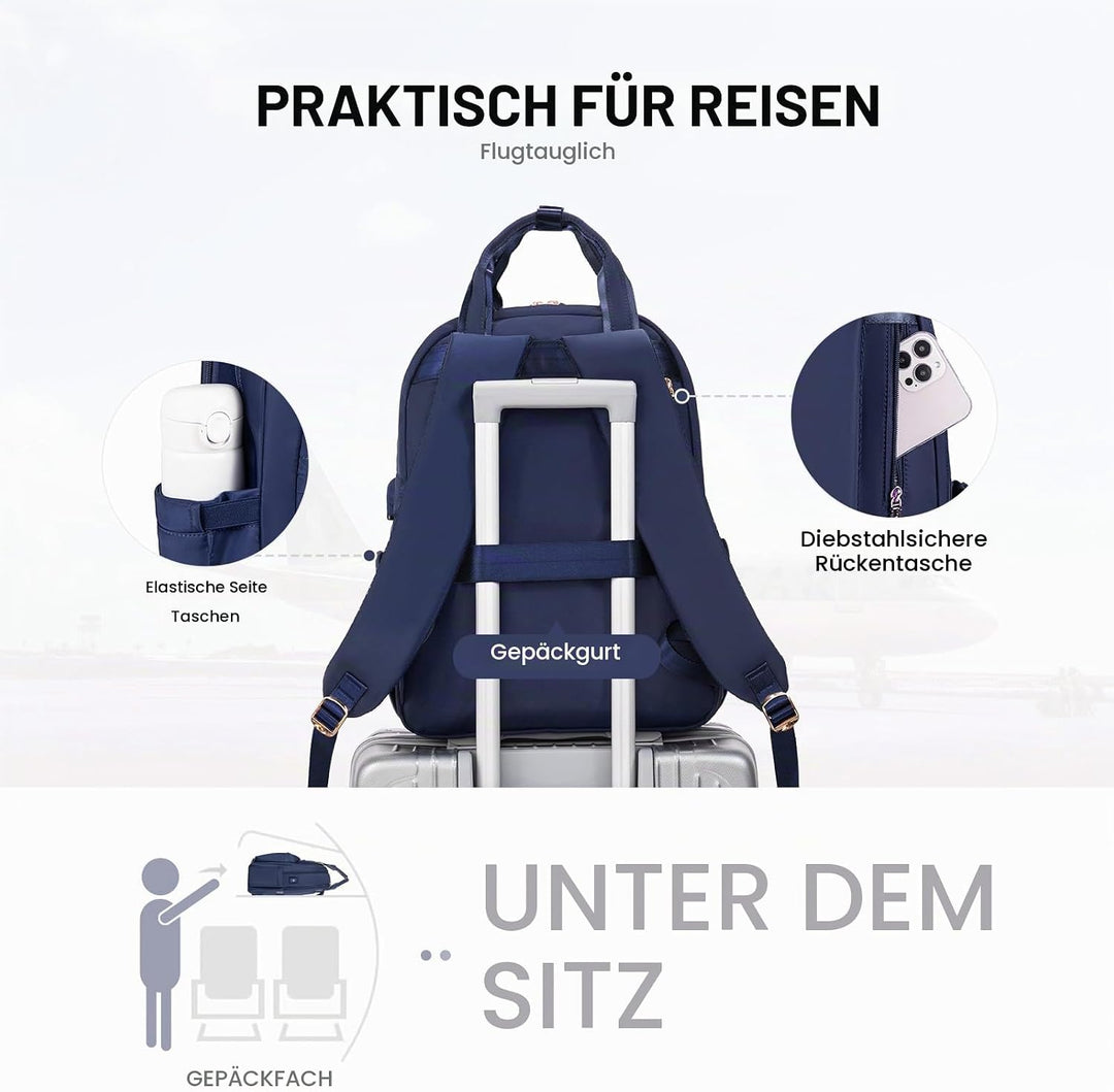 LOVEVOOK Rucksack Damen Gross, 17 Zoll Laptop Schulrucksack Teenager mit Laptopfach, Elegant Schulta