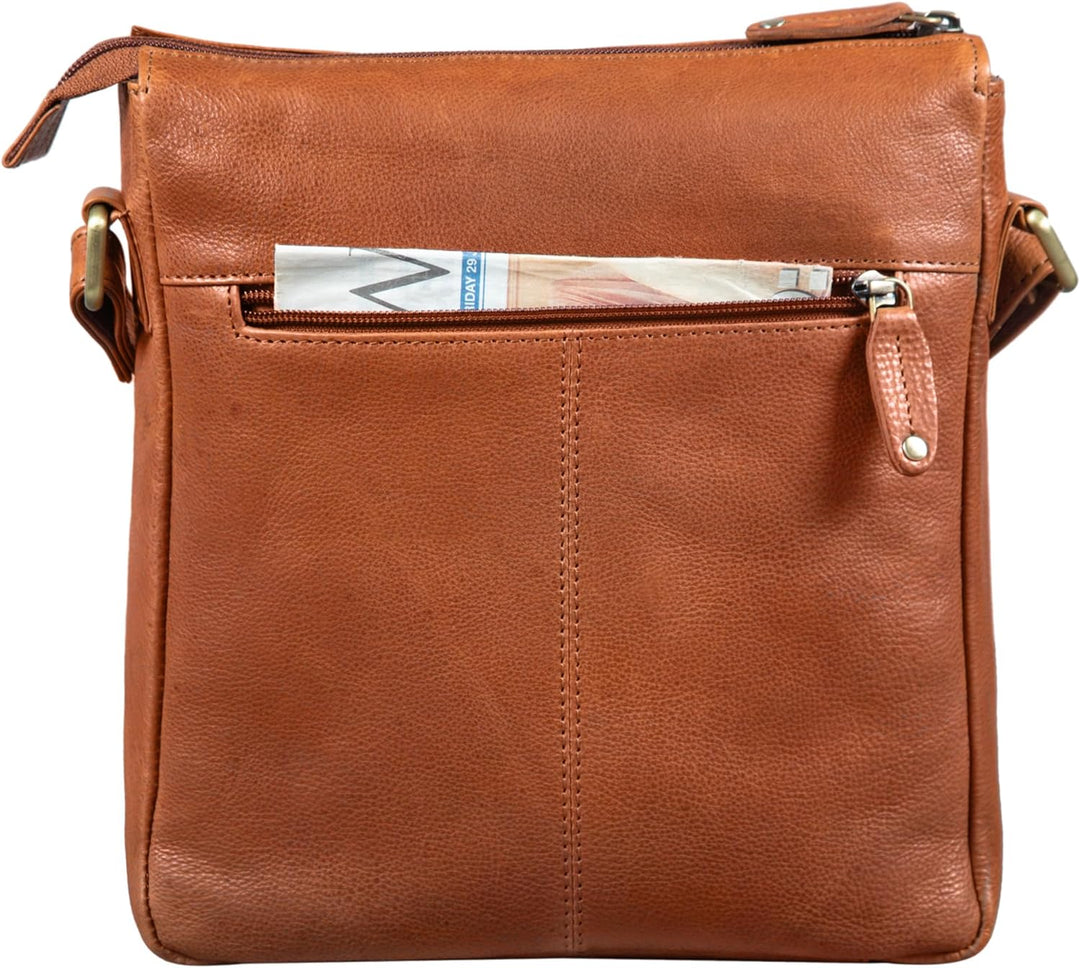 STILORD 'Brady' Messenger Bag Leder Braun klein Umhängetasche Schultertasche für iPad 10,1 Zoll Tabl