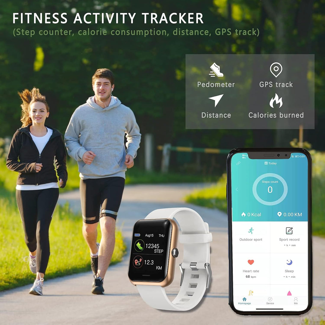 SUPBRO Smartwatch Fitness Armband Tracker 1,3" Herzfrequenzmessungen Schlafüberwachung Smartphone-Be