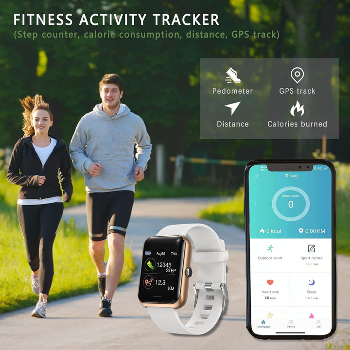 SUPBRO Smartwatch Fitness Armband Tracker 1,3" Herzfrequenzmessungen Schlafüberwachung Smartphone-Be