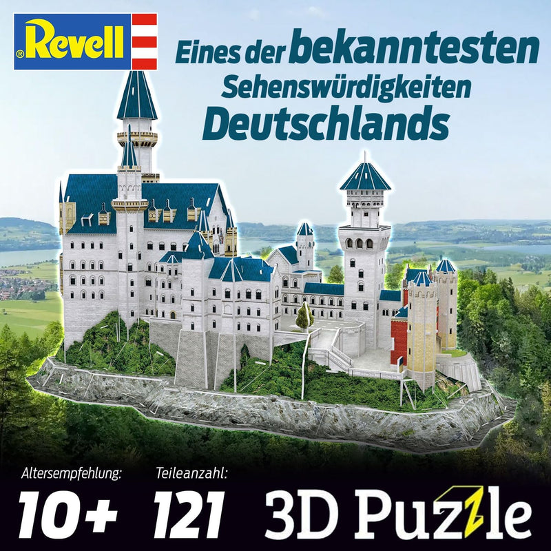 Revell 3D Puzzle 00205 I Schloss Neuschwanstein I 121 Teile I 4 Stunden Bauspass für Kinder und Erwa