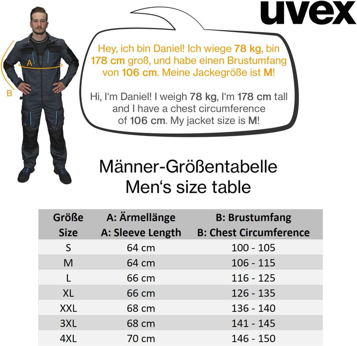 Uvex Tune-up Softshell-Arbeitsjacke für Herren - atmungsaktiv & wasserabweisend S Schwarz, S Schwarz