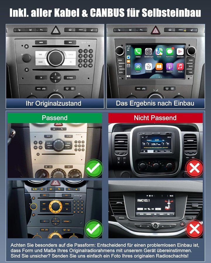 Bluetooth Autoradio mit Bildschirm für Opel Corsa d, Astra j&h, Insignia, Vivaro, Zafira b mit Navi