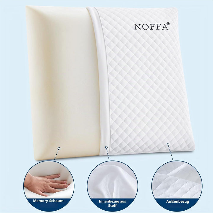NOFFA Memory Foam Kopfkissen, Weich Viscoelastisches Couchkissen, Grosses Sofa Kissen (56 x 56 cm),