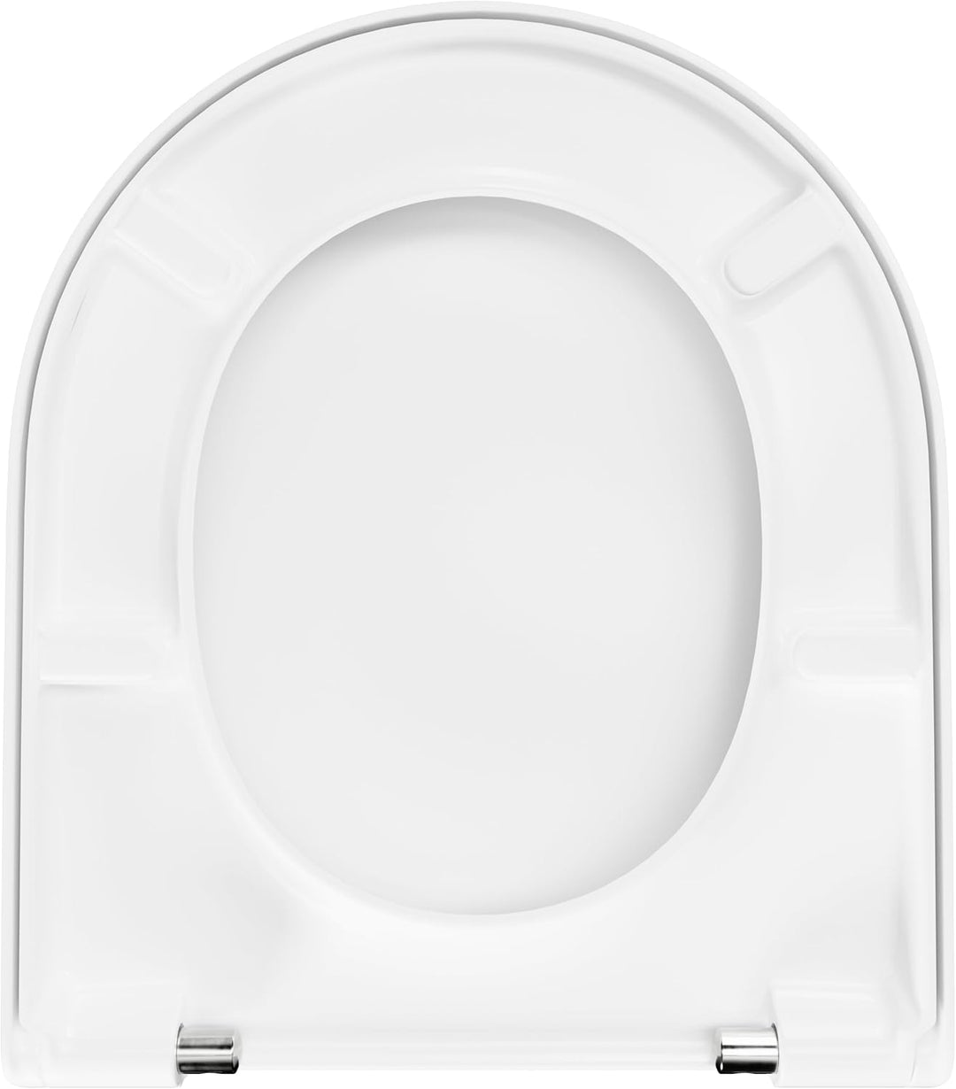 LUVETT® WC-Sitz D230 D-Form Weiss mit Absenkautomatik SoftClose, EasyClean (abnehmbar), Duroplast, e