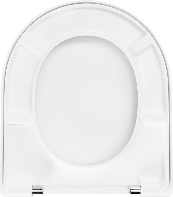 LUVETT® WC-Sitz D230 D-Form Weiss mit Absenkautomatik SoftClose, EasyClean (abnehmbar), Duroplast, e