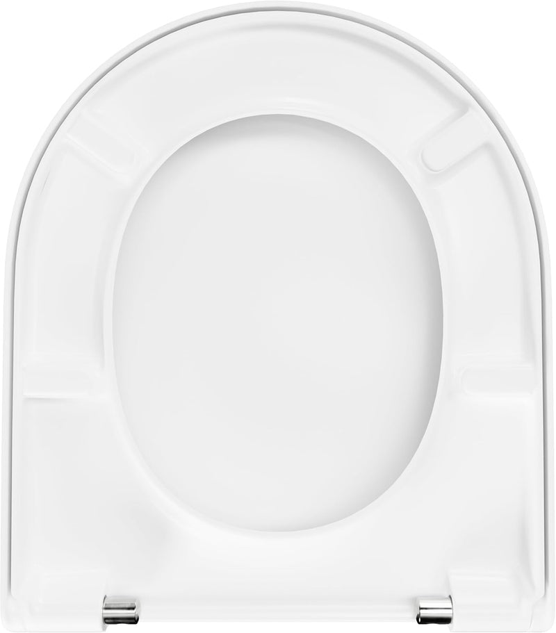 LUVETT® WC-Sitz D230 D-Form Weiss mit Absenkautomatik SoftClose, EasyClean (abnehmbar), Duroplast, e