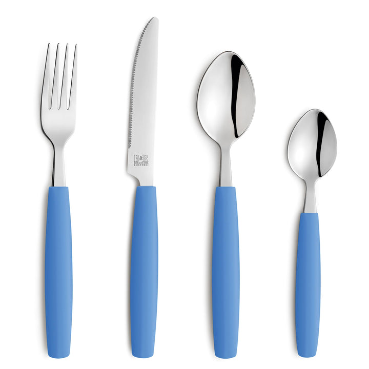 Beckmann & Rommerskirchen VALOA Besteck Set 16-tlg, 4 Personen, Hellblau | Hochwertiges, hochglanzpo