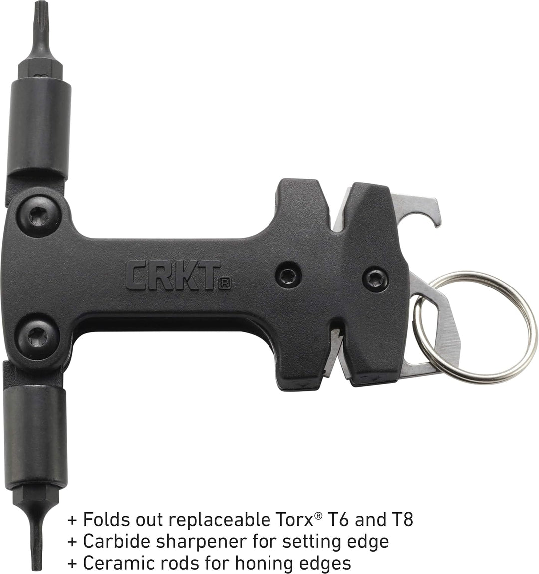 CRKT Messerwartungswerkzeug: Wolframkarbid-Schärfer, Keramikschärfer, Honkante, Torx-Bits, Flaschenö