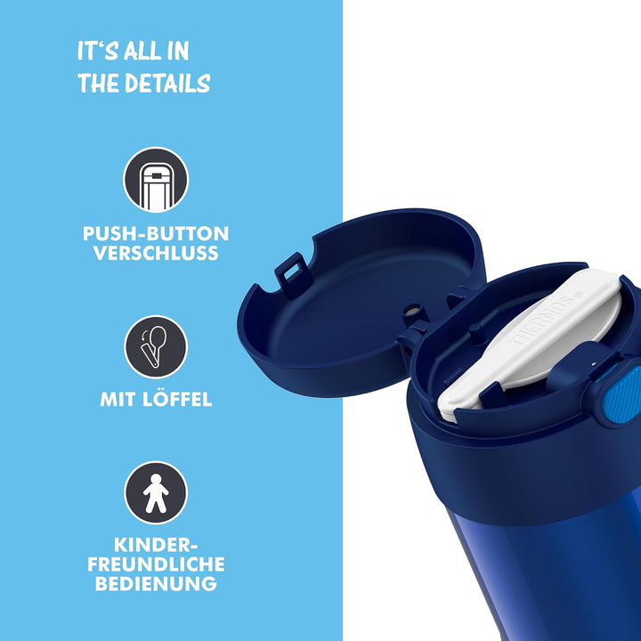 RMOVR THERMOS kids FUNTAINER FOOD JAR 0,30l, navy, Thermobehälter für Essen mit Löffel für Kinder, 5
