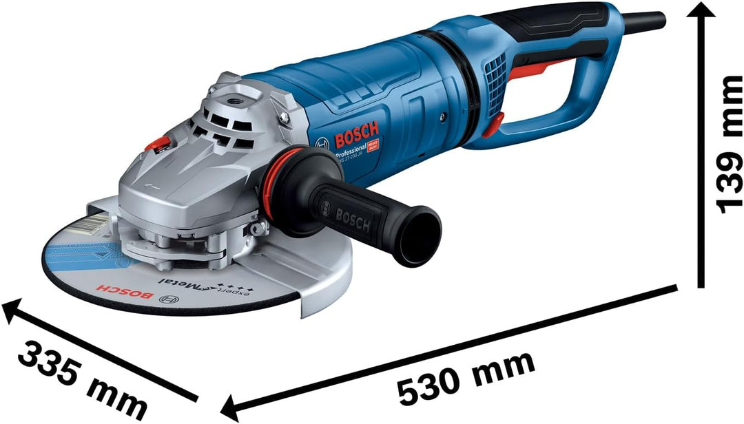 Bosch Professional Winkelschleifer GWS 27-230 JR (Leistung: 2.700 W, Scheiben-Ø: 230mm, mit KickBack