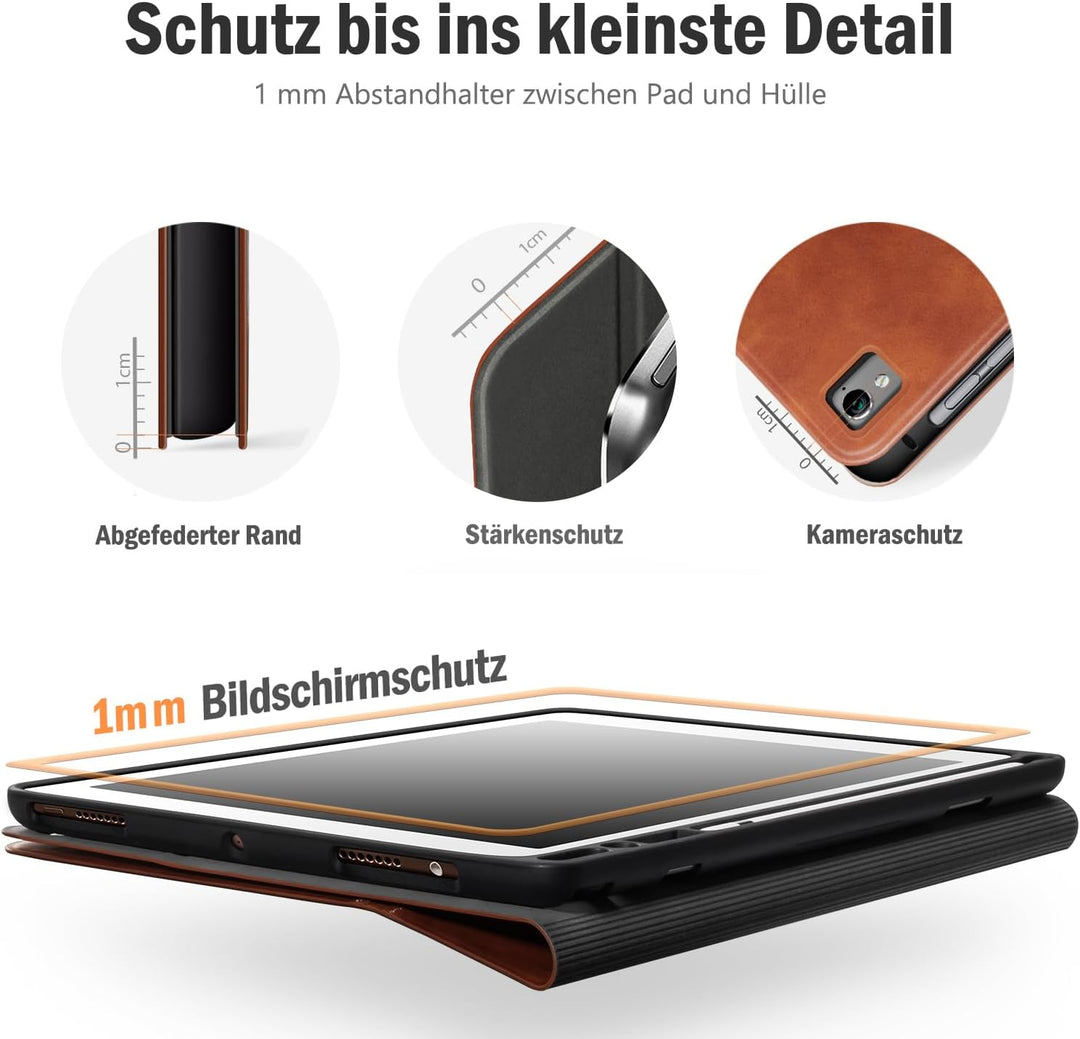 Antbox iPad 9.7 Zoll 2018/2017 Hülle mit Apple Pencil Halter Auto Schlaf/Wach Funktion PU Ledertasch