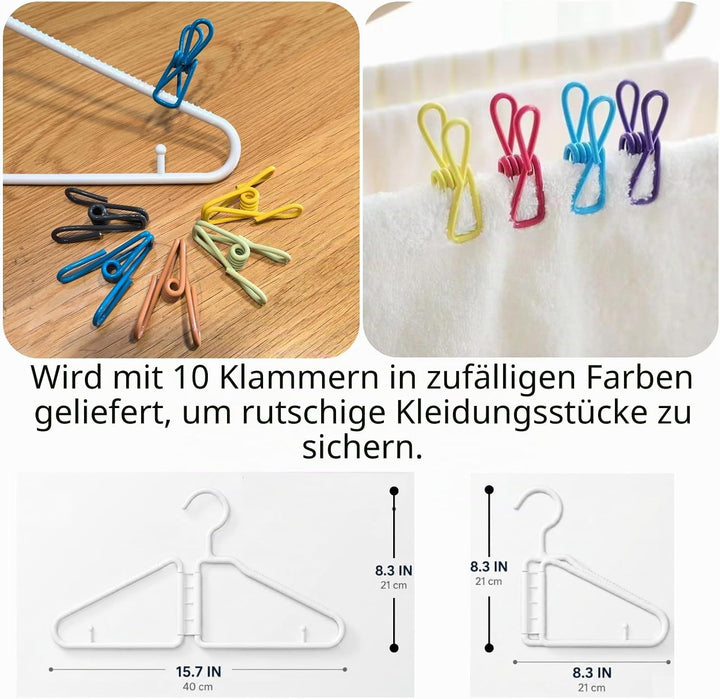8 Stück Faltbare Kleiderbügel, Platzsparende Kleiderbügel, Kleiderbügels Faltbar, Kleiderbügels Klap