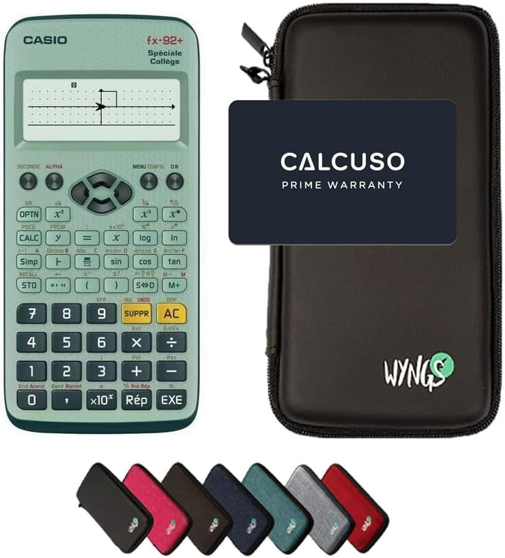 CALCUSO Sparpaket: Casio FX-92 Speciale Collège technisch-wissenschaftlicher Taschenrechner + WYNGS