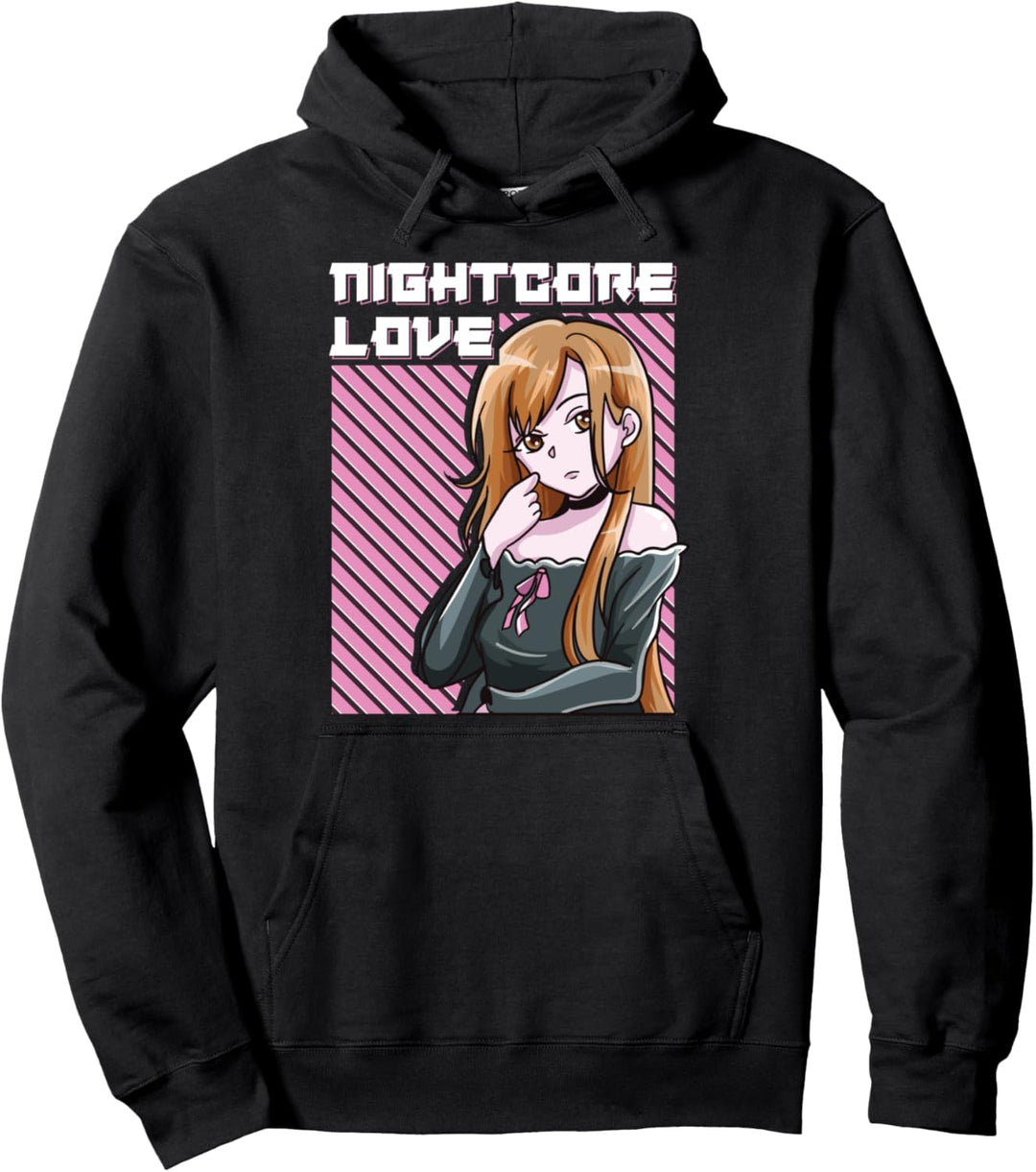 Anime Girl Nightcore Love Japanese Music Aesthetic EDM Pullover Hoodie