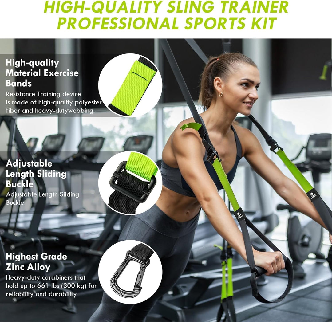 Flintronic Schlingentrainer, Sling Trainer Set für EIN Ganzkörpertraining, Schlingentrainer für Zuha