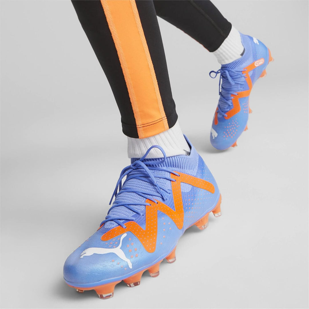 PUMA Damen Future Match Fg/Ag Wn'sFussballschuh 30 EU Blue Glimmer Puma White Ultra Orange, 30 EU Bl