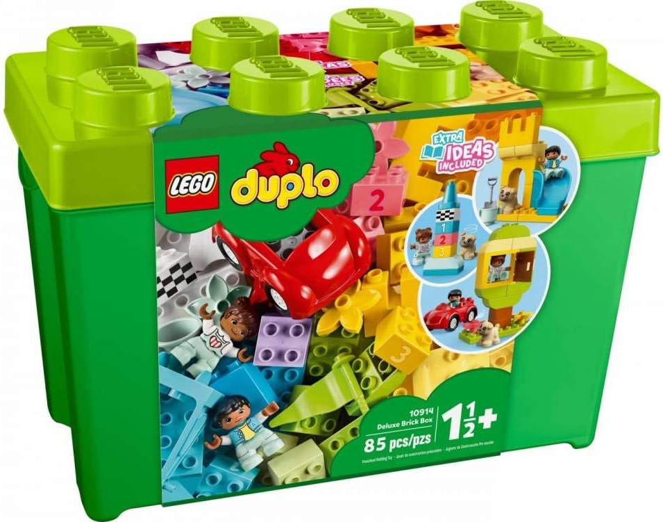 LEGO DUPLO Classic Deluxe Brick Box 10914 Starter Set with Storage Box, Great Educational Toy for To