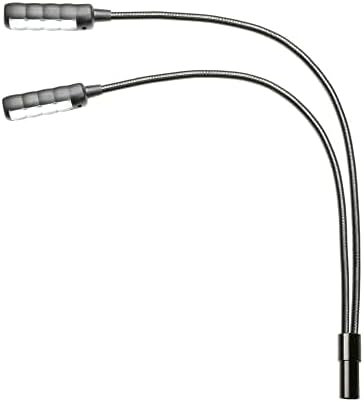 Adam Hall Stands SLED2ULTRAXLR4 4-polig XLR Schwanenhalsleuchte mit 8 COB LEDs, Weisses Licht, 2 Sch