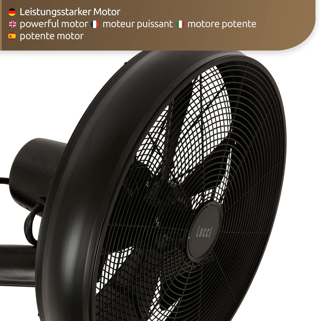 LUCCI AIR Breeze Wandventilator mit Fernbedienung, Stahl,