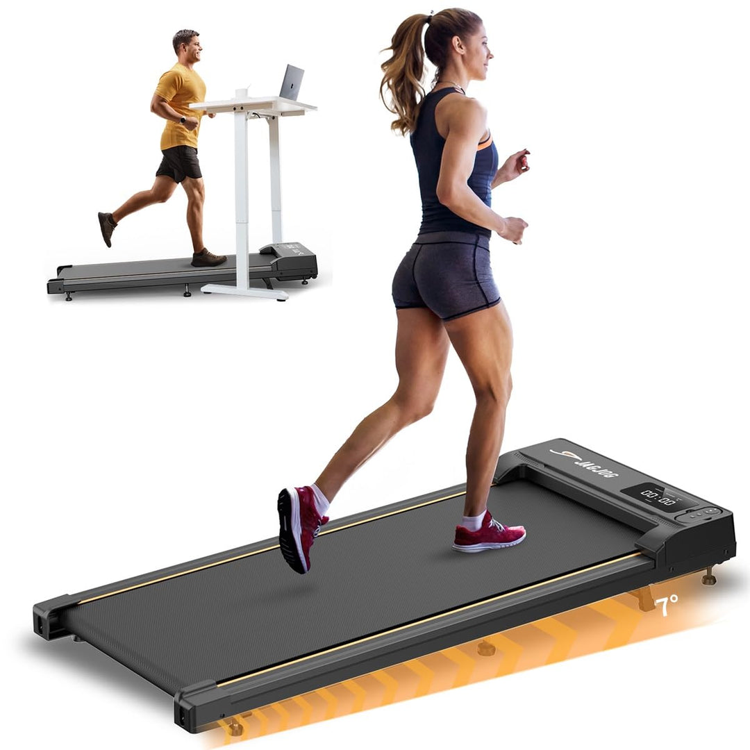 Laufband für Zuhause mit Neigung, Walking Pad mit 7° Steigung, 2.5 PS Laufband Steigung mit LED Anze