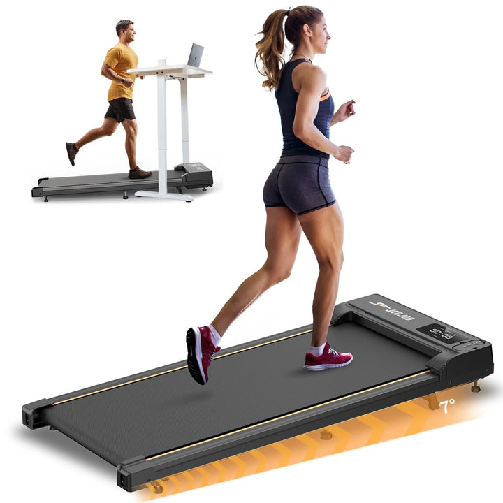 Laufband für Zuhause mit Neigung, Walking Pad mit 7° Steigung, 2.5 PS Laufband Steigung mit LED Anze