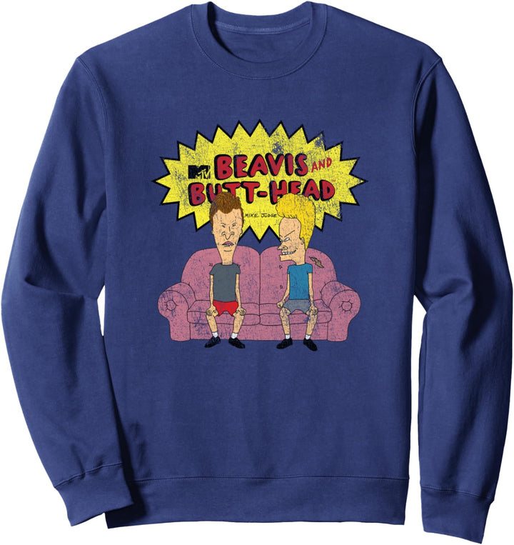 Beavis and Butt-Head Distressed Couch Logo Sweatshirt