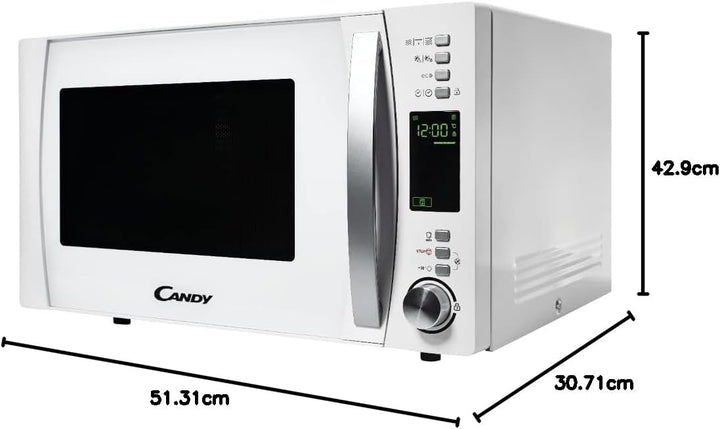 Candy Cmxg 25Dcw Mikrowelle mit Grill und Cook-in-App, 25 Liter, 40 automatische Programme, 1450 W,
