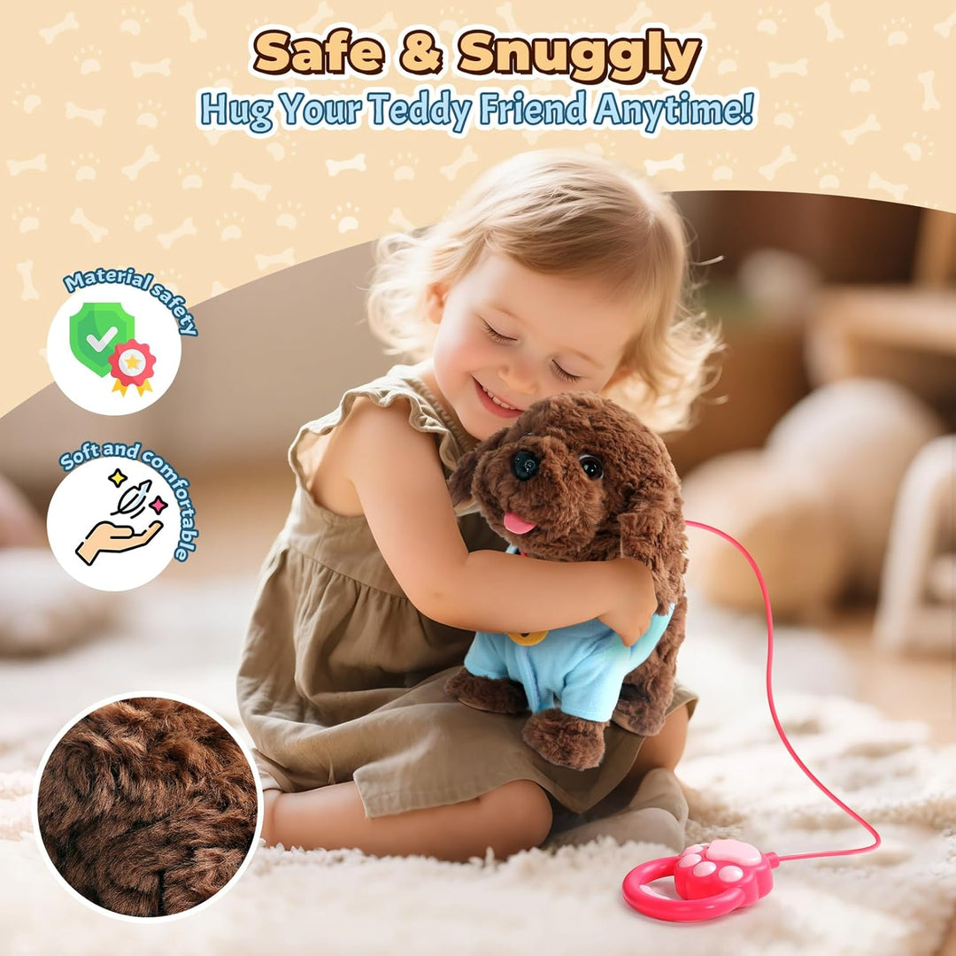 jerryvon Hund Spielzeug Kinder-Spielzeug Ab 2 Jahre Mädchen Dog Spiel Kuscheltier Hund Mit Leine der