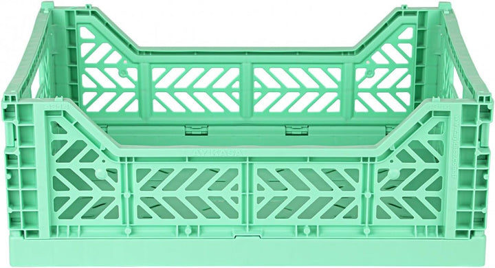 AYKASA Klappkiste, stabile Faltkiste aus Kunststoff, stapelbar, Mint, Midi (40x30x14cm) Mint Midi (4