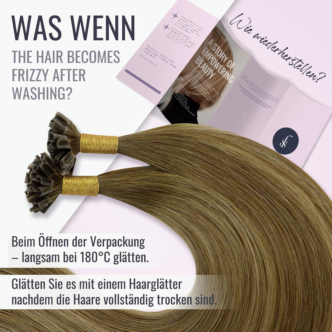 Fshine U Tip Keratin Remy Echthaar Extensions Bondings Remi Haar Faber Schokoladenbraun Gemischt Kar