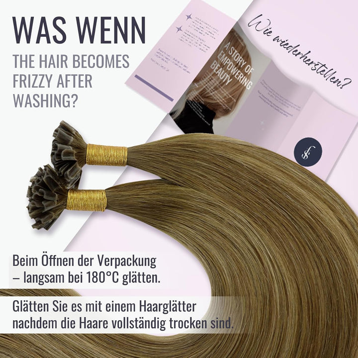 Fshine U Tip Keratin Remy Echthaar Extensions Bondings Remi Haar Faber Schokoladenbraun Gemischt Kar