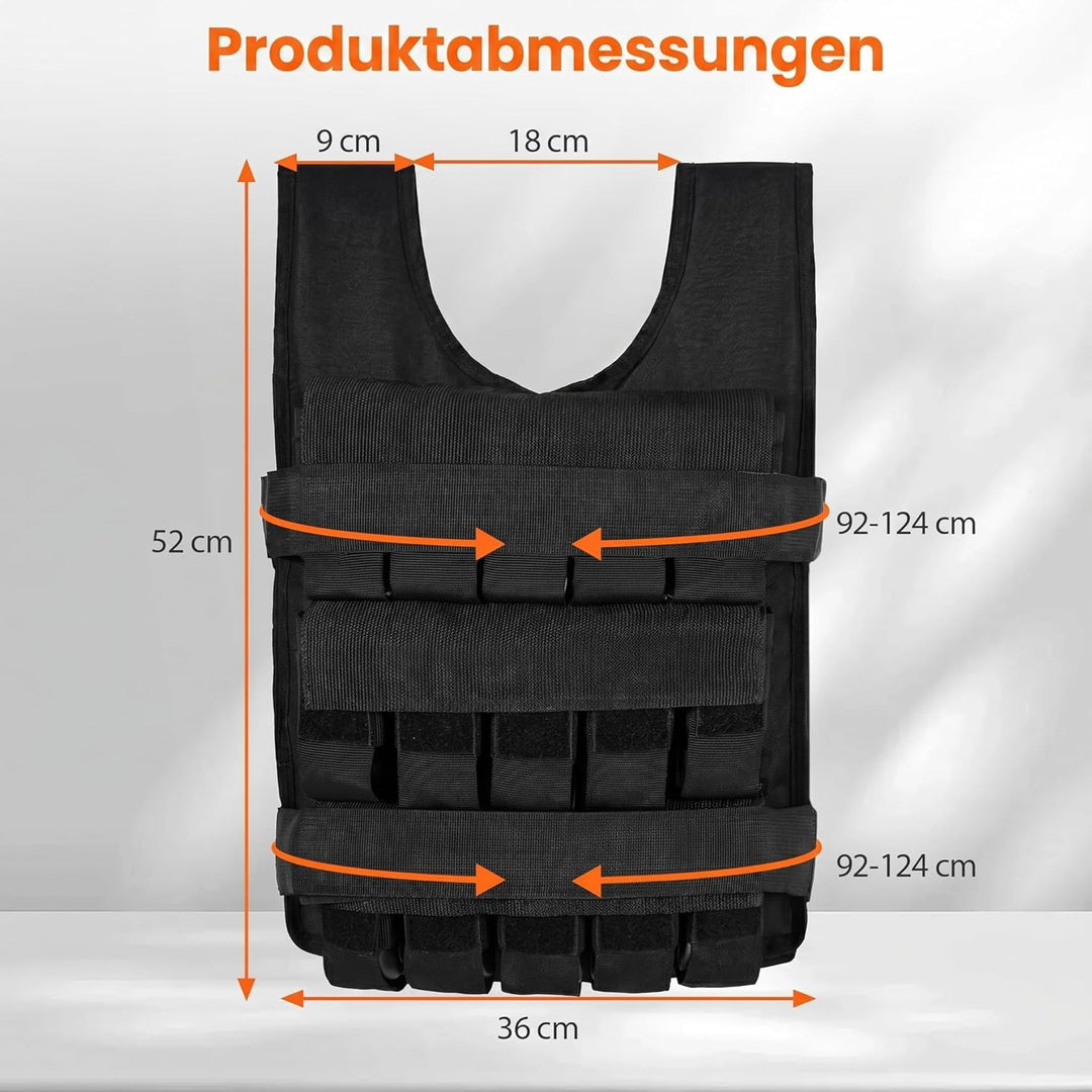 COSTWAY Gewichtsweste 20/30 kg, Brustgrösse Verstellbar, Trainingsweste mit abnehmbaren Eisensandsäc